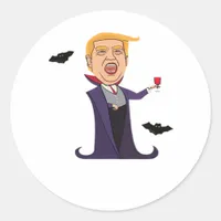 Halloween Dracula  Funny Classic Round Sticker