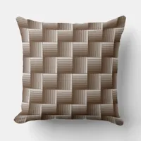 Throw Pillow - Brown Shaded Ribbon Weave