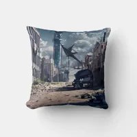 Abandoned City | Post Apocalypse Dystopian World  Throw Pillow