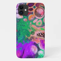 Red, Green, Purple Colorful Digital Fluid Art iPhone 11 Case