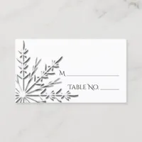 Snowflake Winter Wedding Place Card