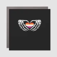 Lesbian Pride Skeleton Halloween Wlw Goth Heart Cl Car Magnet