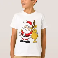 Santa With Deer Best Friends Kids T-Shirt