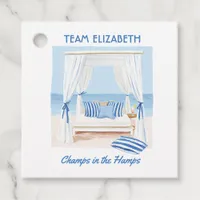 Customizable Coastal Chic Beach Club Bachelorette Favor Tags