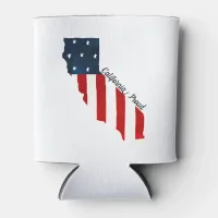 California Proud USA American Flag Watercolor Can Cooler