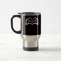 Skeleton Heart And Hands Funny  Travel Mug