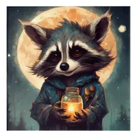 Adorable Raccoon With a Magic Potion Acrylic Print