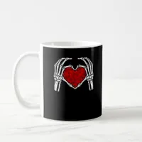 Skeleton Heart Hands Sign Valentine's Day Cute Hea Coffee Mug
