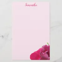 Pretty Pink Rose Personalized Stationery