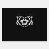 Soccer Heart Skeleton Hand Halloween Costume  Sign