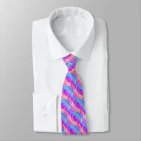 Colorful Pastel Solar Twirl Twist Pattern Neck Tie