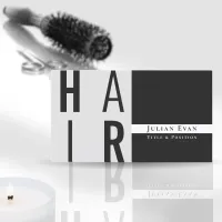 Stylish Monochrome B&W Hair Stylist Barber Business Card