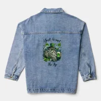 Whimsical Leprechaun Savoring A Cold One Denim Jacket