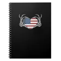 American Flag Heart Fitted Notebook