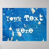 Blue Mixed Media Background, Your Text Here Poster