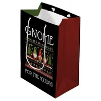 Funny Colorful Pixelated Gnome for the Holidays Medium Gift Bag