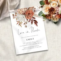 Terracotta Florals Love in Bloom Bridal Shower Invitation