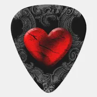 Red Goth Heart Guitar Pick