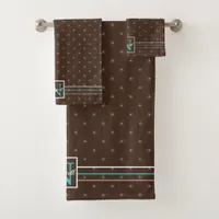 Twinkling Lights Pattern Monogram ID594 Bath Towel Set