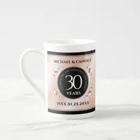 Elegant 30th Pearl Wedding Anniversary Celebration Bone China Mug