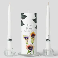  Diaphanous Calla Lilies Watercolor Chic Elegant  Unity Candle Set