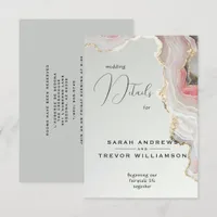 Elegant Blush Agate Fluid Ink  Enclosure Card