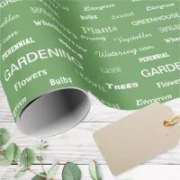 Gardening Words Garden Lovers Modern Green Gift Wrapping Paper