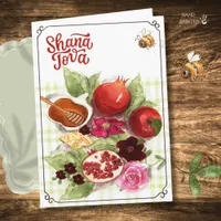 Watercolor Rosh Hashanah Shana Tova Card 