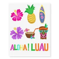 Kids Hawaiian Luau Party Temporary Tattoos