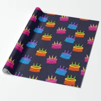 Three years old brightly colored Kids Birthday Wrapping Paper