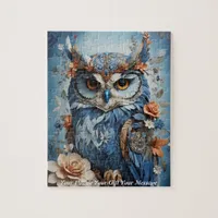 Cute Beautiful Boho Owl Jigsaw Puzzle