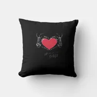 Have A Nice Day! Skeleton Hands With Heart Classic Throw Pillow