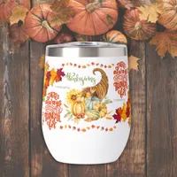 Thanksgiving Friendsgiving Autumn | Thermal Wine Tumbler