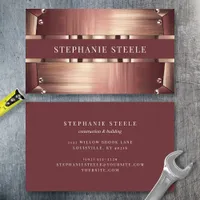 Rose Gold Metallic Industrial Business Card