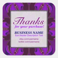 Thanks for Purchase Purple Business Sticker