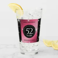 Elegant 52nd Star Ruby Wedding Anniversary Glass