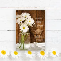 Mason Jar Daisies Country Engagement Barn Party Invitation