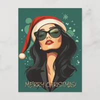 Businesswoman Christmas Celebration Postcard