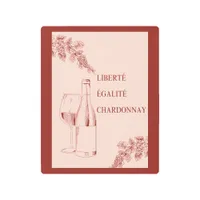 Liberté Égalité Chardonnay Funny Wine Illustration Metal Print