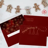 Modern Red Gold Christmas Pattern Envelope