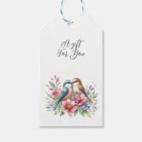 Love Birds in Spring Flowers Gift Tags