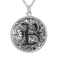 Monarchia Black Letter "B" Round Necklace