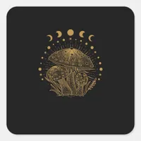 Aesthetic Mushroom Cottage Goblincore Square Sticker