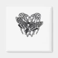 Deathshead Moth Classic - Skeleton Hand Heart Magnet