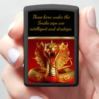 Gold dragon snake for Lunar New Year 2025 Zippo Lighter