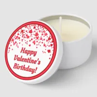 Valentine Birthday Red Confetti Heart Personalized Mini Candle Favors