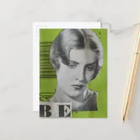 Retro Woman Be Collage Postcard