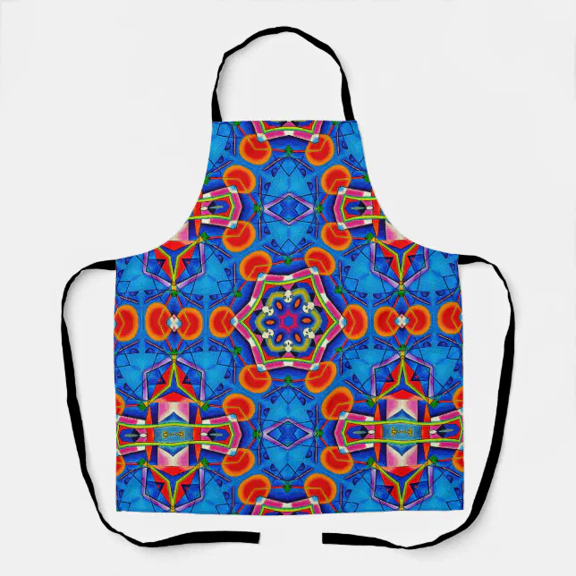 Multicolored oil painting kaleidoscope apron