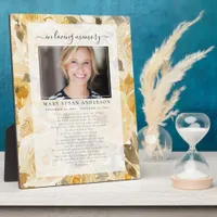 Floral In Loving Memory Prayer Photo Tribute Plaque