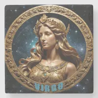 Virgo astrology sign stone coaster